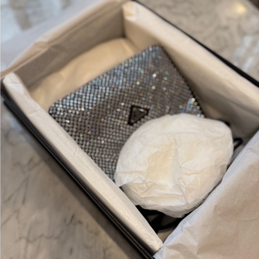 PRADA Satin Crystal Mini Re-Edition 2000 Bag Cristal - Picture 13 of 15